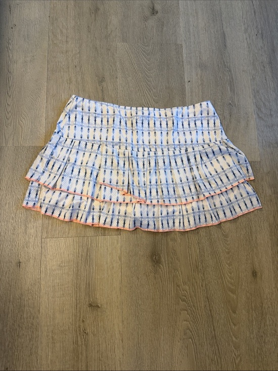 Lucky in Love Dresses & Skirts - Lucky in Love Blue and White Tiered Tennis / Running Skirt with Pink Edge